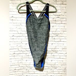 Speedo Swimsuit Black and Blue Medium (M)